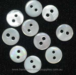 Mother of Pearl Flat Button 5mm (3/16")